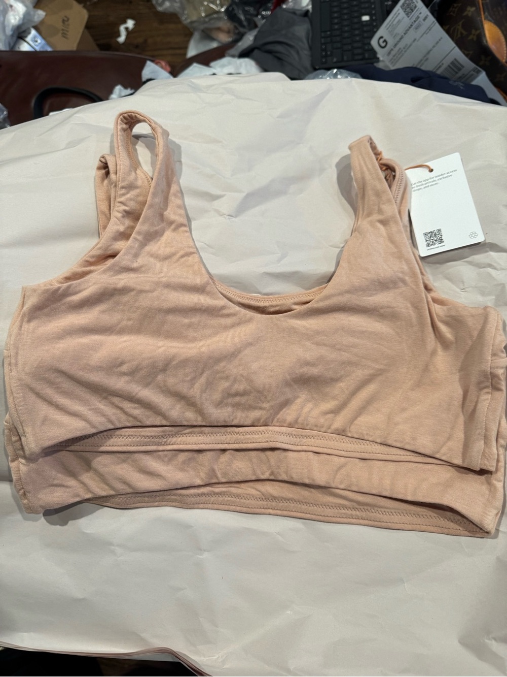 Quince Scoop Neck Bralette in Blush